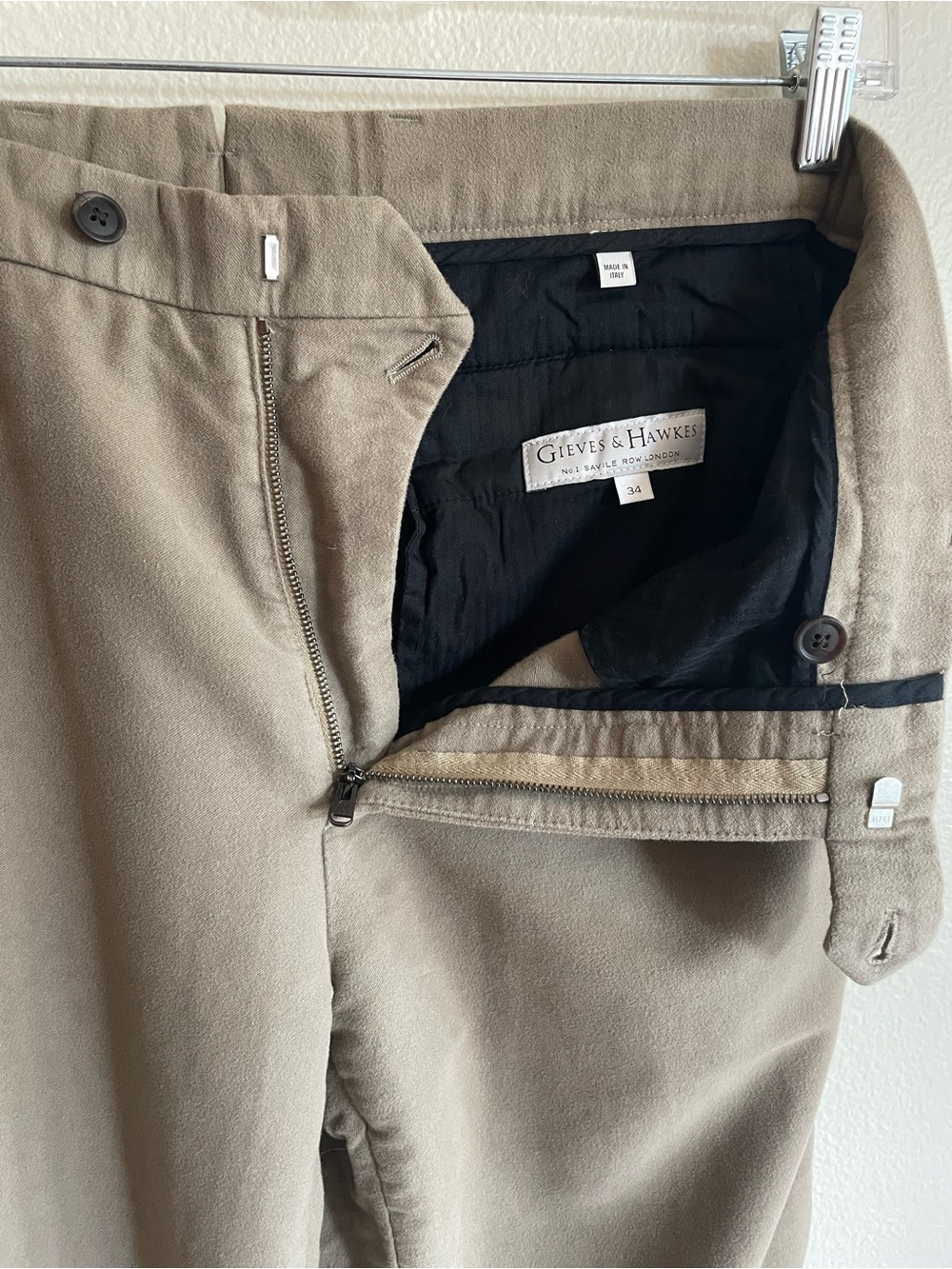 Gieves & Hawkes Men’s size 34 Tan Dress Pants slacks - British Luxury Tailor
